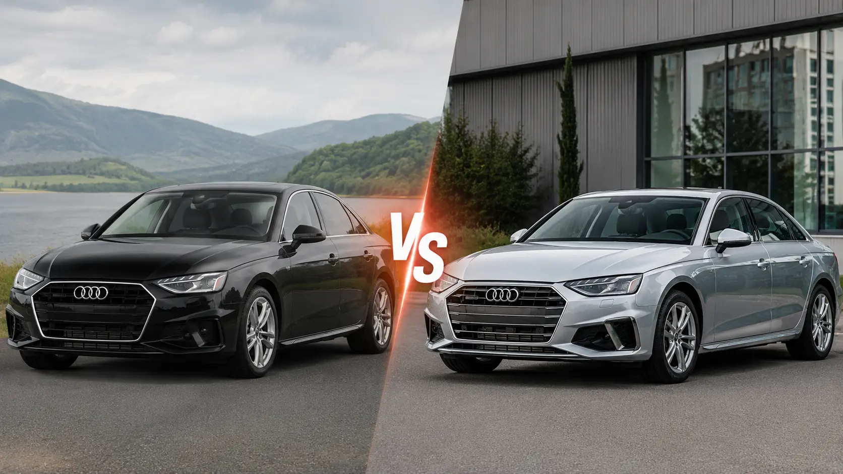 Audi A4 S line face à une Audi A4 classique